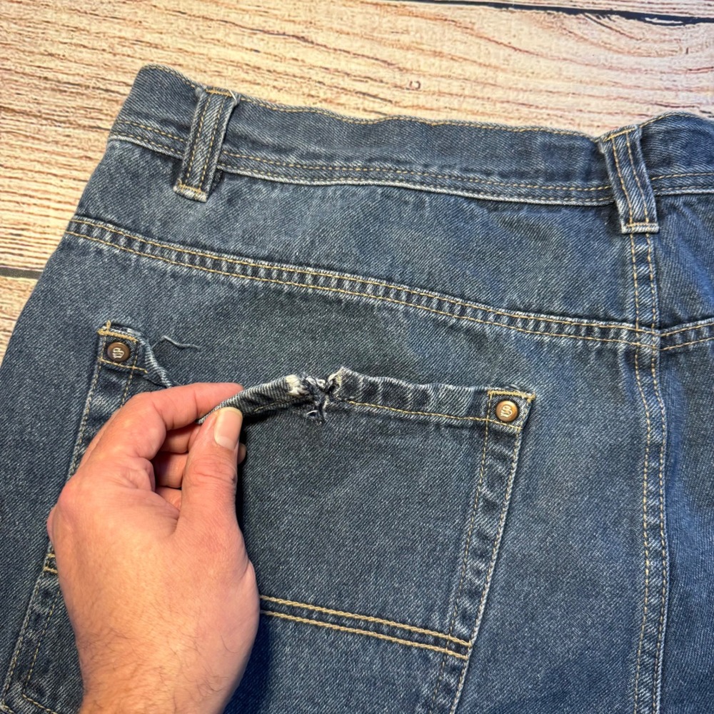 Southpole Y2K Baggy Jeans Blue Denim Mens 41x31 Streetwear Barrel Jeans Wide Leg - Picture 8 of 10